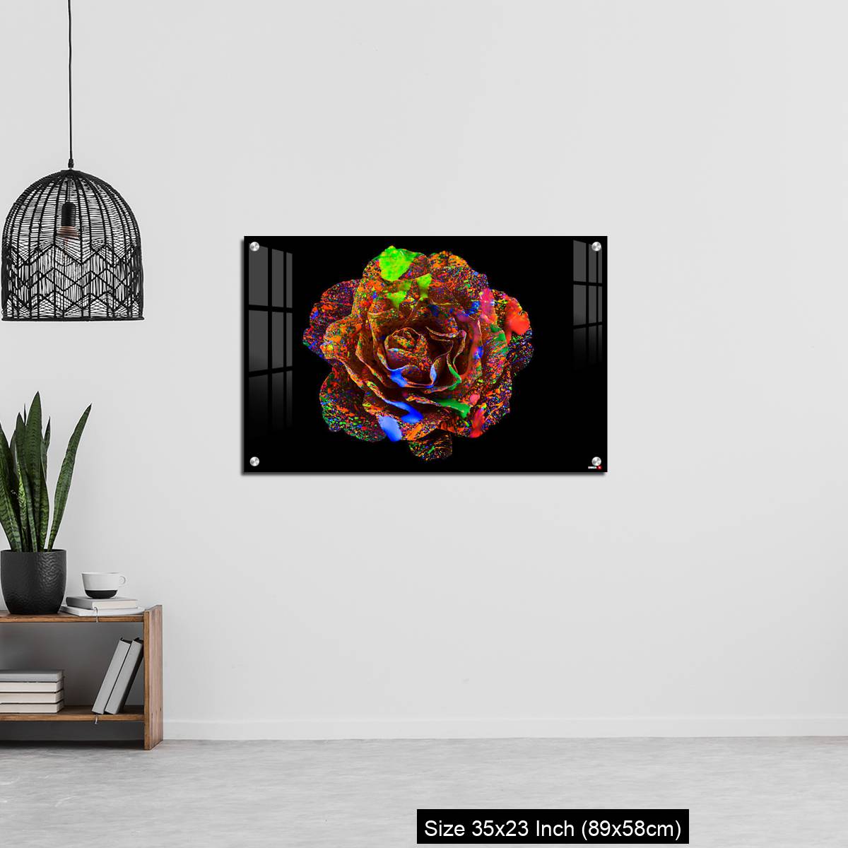 OMGs Acrylic Wall Decor – Flower on Color ink illuminating with black light - Image 13