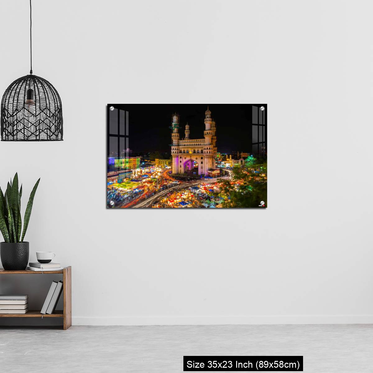 OMGs Acrylic Wall Decor – High Wide Angle View of Charminar in the Night - Image 13