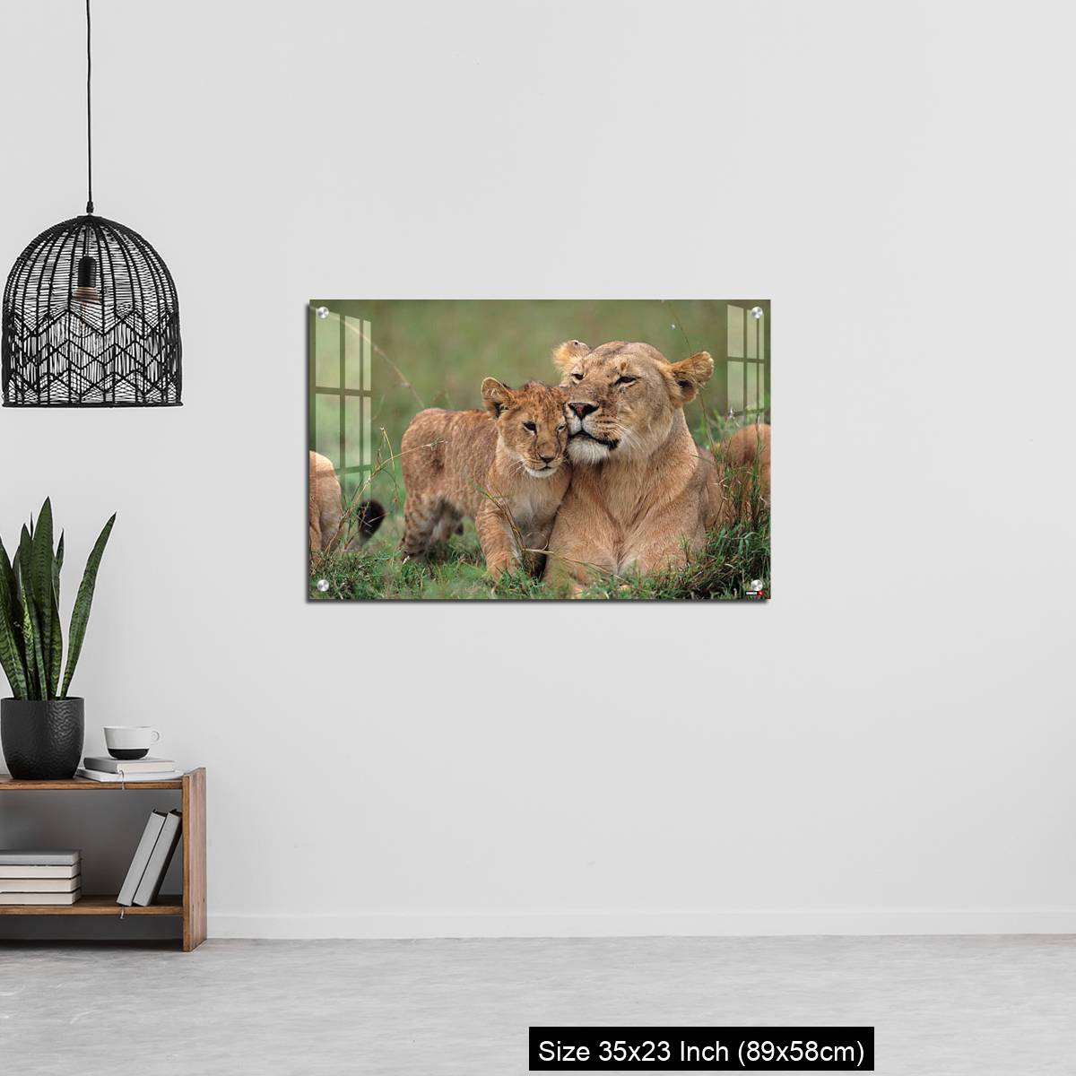 OMGs Acrylic Wall Decor – Lioness (Panthera leo) with cubs lying on grass, Kenya - Image 13