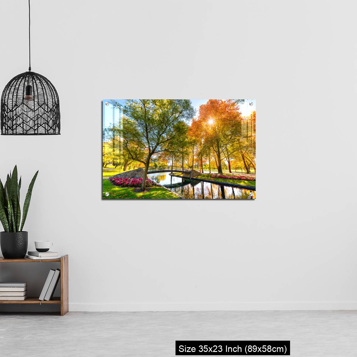 OMGs Acrylic Wall Decor – Rymill Park with bridge over the pond in Adelaide city - Image 13