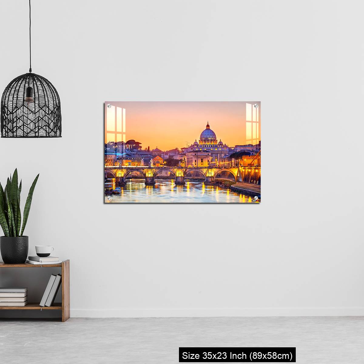 OMGs Acrylic Wall Decor – View on Tiber and St. Peter's cathedral at night, Rome - Image 13