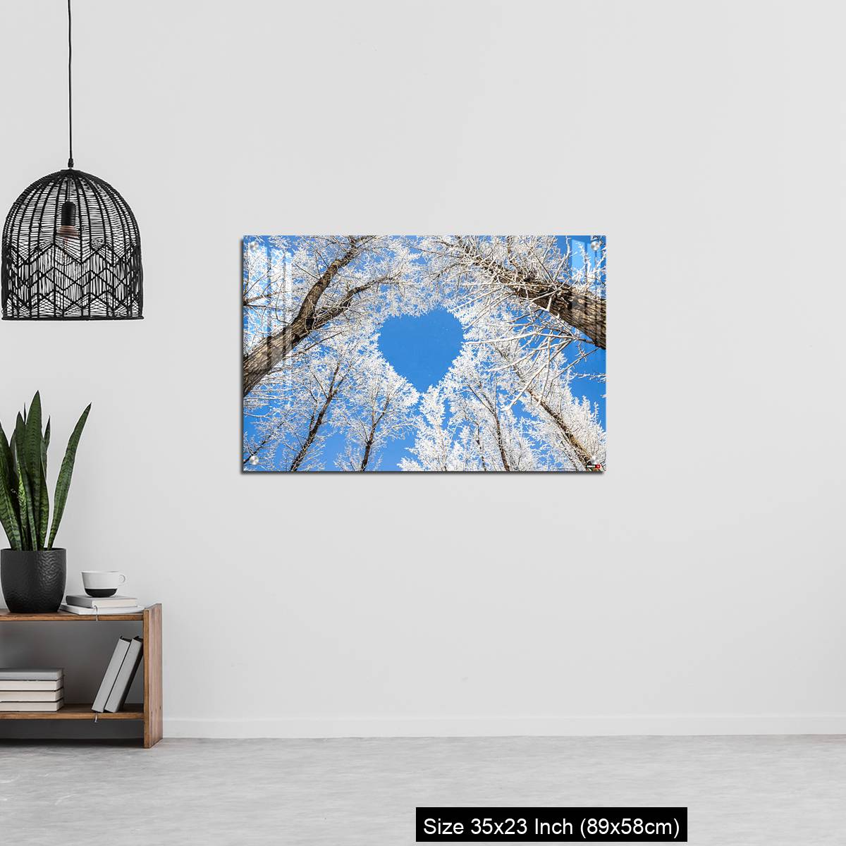 OMGs Acrylic Wall Decor – Winter landscape,branches form a heart-shaped pattern - Image 13
