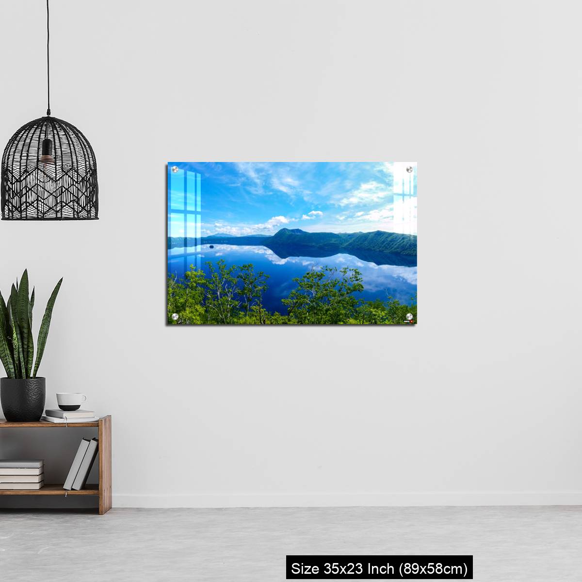 OMGs Acrylic Wall Decor – panoramic view of a lake reflecting sky. Lake Mashu,Akan National Park,Japan. - Image 13