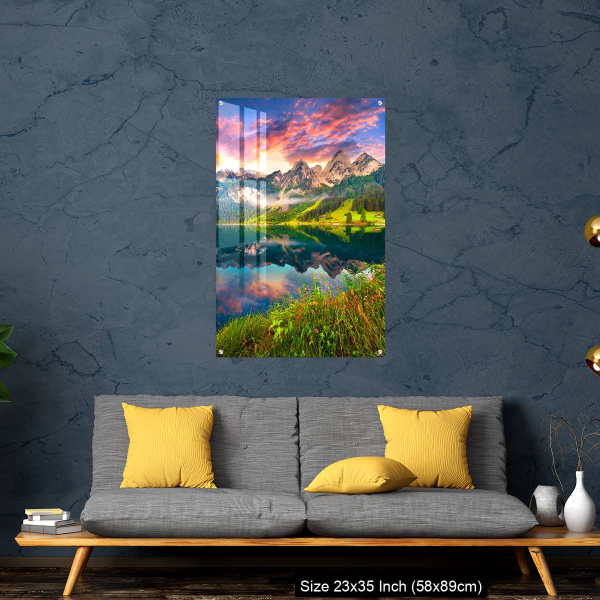 OMGs Acrylic Wall Decor – Colorful summer sunrise on the Vorderer Gosausee lake - Image 14