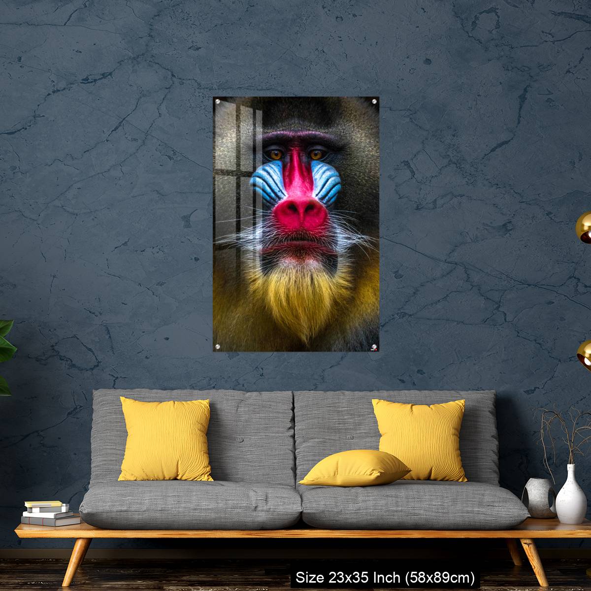 OMGs Acrylic Wall Decor – Full colors rainbow of mandrill monkey face - Image 14