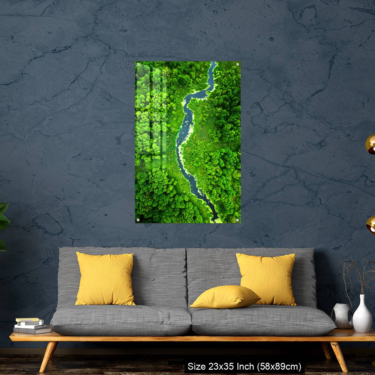 OMGs Acrylic Wall Decor – Top view of green algae on river in spring, Poland - Image 14
