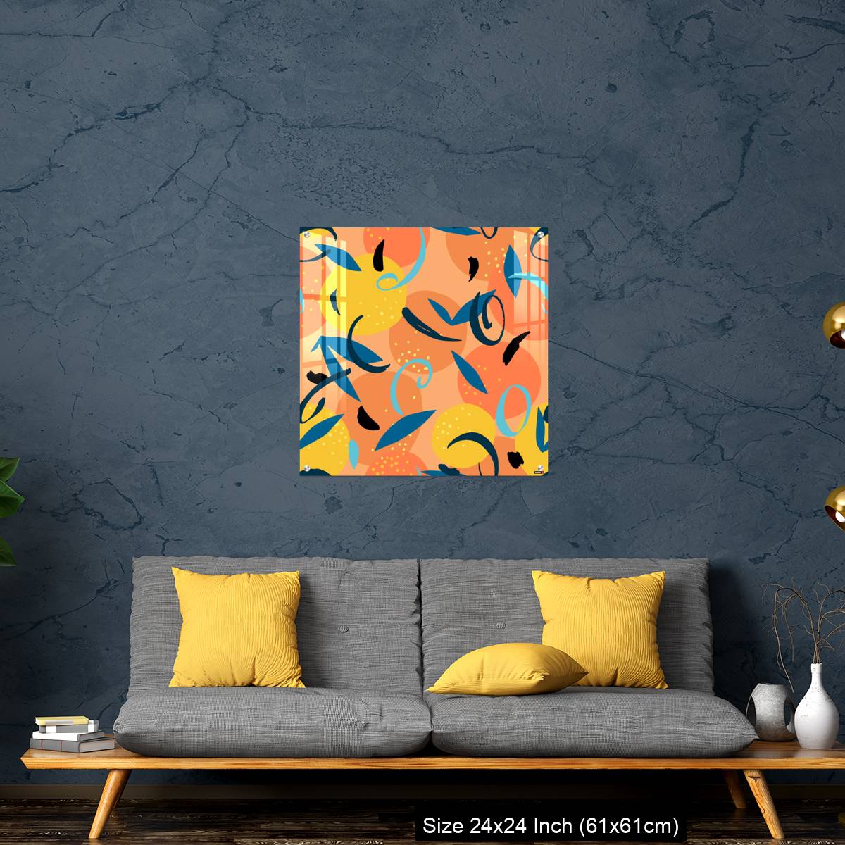 OMGs Acrylic Wall Decor – Floral Fruit seamless pattern made of oranges with leaves - Image 14