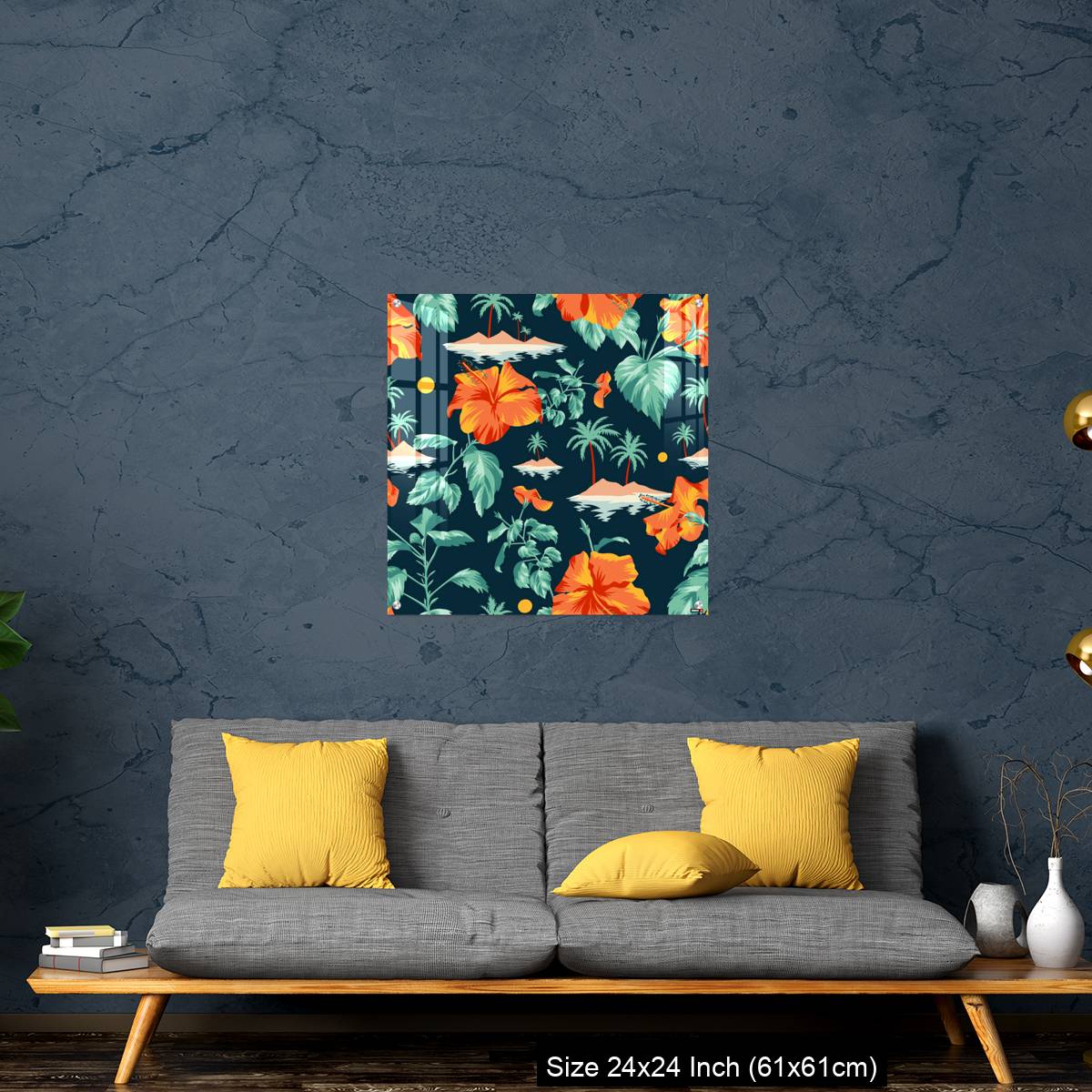 OMGs Acrylic Wall Decor – Floral seamless pattern with Chinese Hibiscus rose flowers. - Image 14