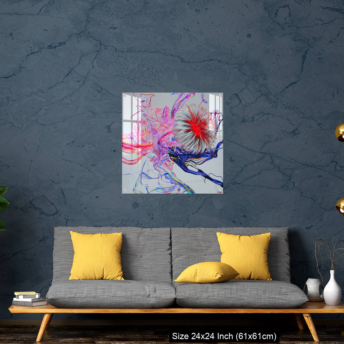 OMGs Acrylic Wall Decor – Flower abstract 3D color wired glass  background - Image 14
