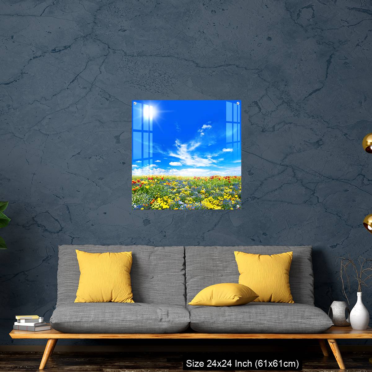 OMGs Acrylic Wall Decor – Meadow with colorful spring flowers. Tulips - Image 14