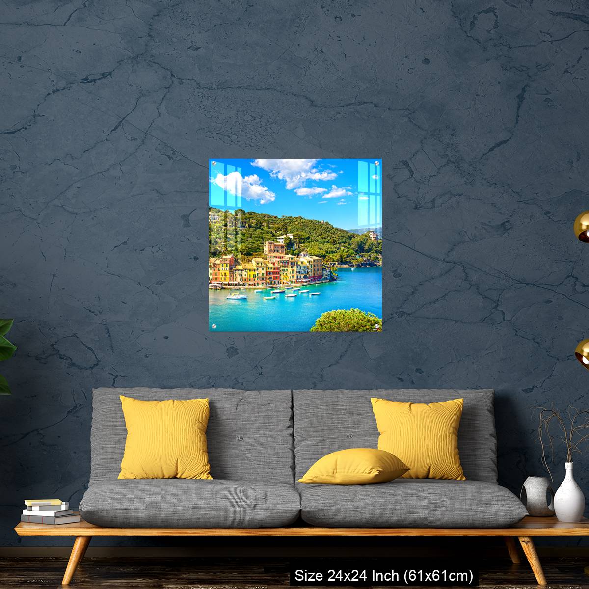 OMGs Acrylic Wall Decor – Portofino luxury village landmark, panoramic aerial view. - Image 14