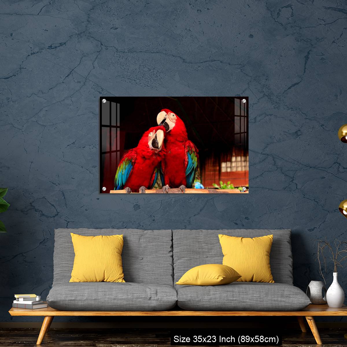 OMGs Acrylic Wall Decor – A  Macaw Bird Teasing His Friend’s Head - Image 14