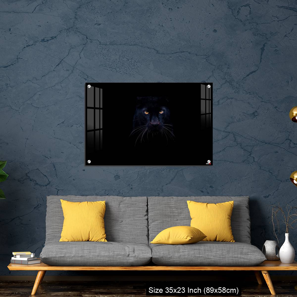 OMGs Acrylic Wall Decor – A black panther with a black background - Image 14