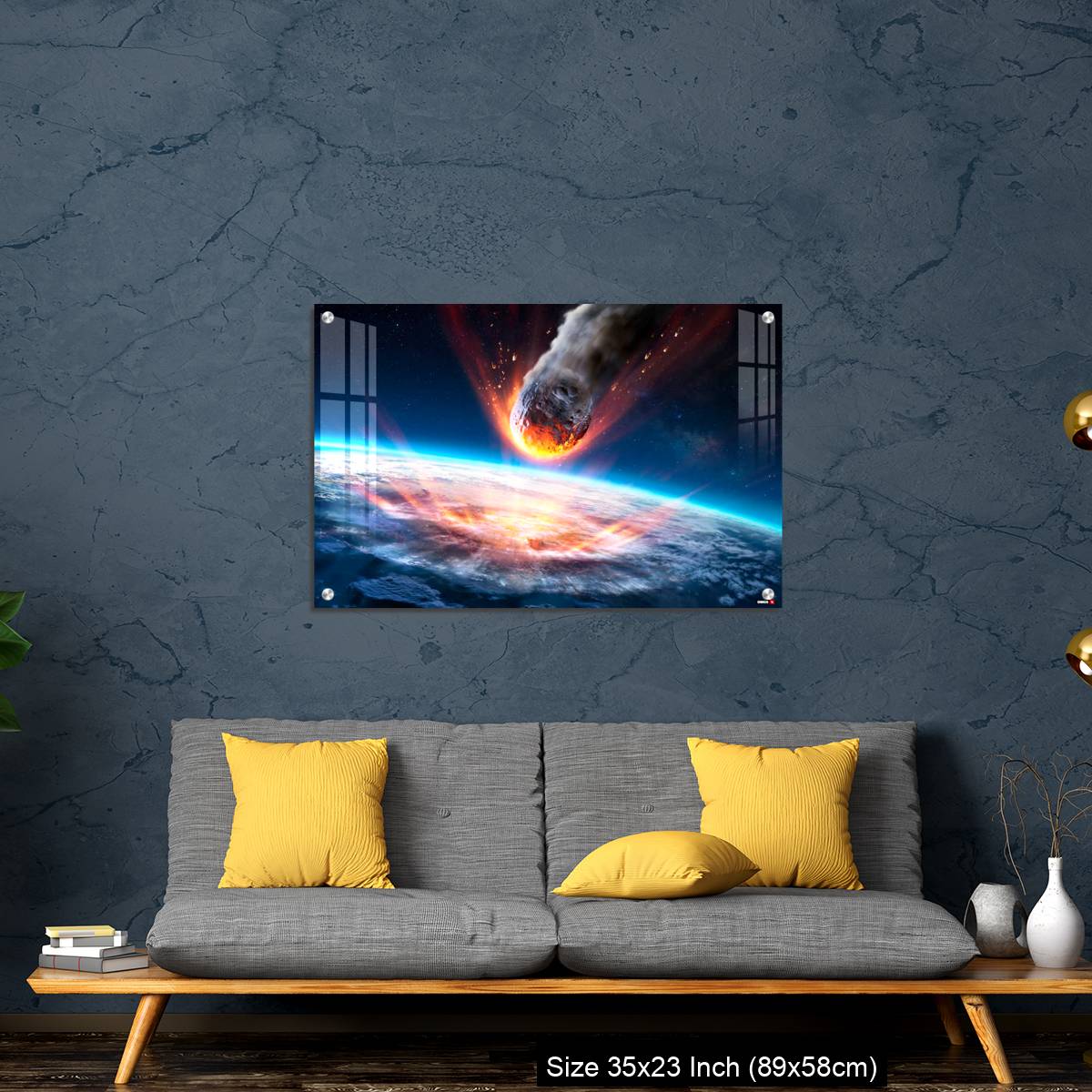 OMGs Acrylic Wall Decor – Asteroid Impact On Earth - Meteor In Collision With Planet - Image 14