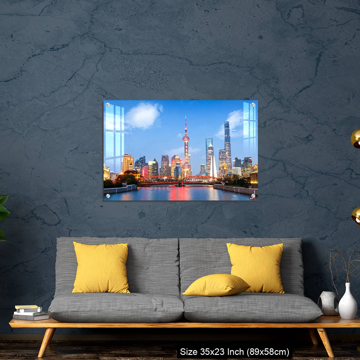 OMGs Acrylic Wall Decor – Beautiful modern city at night in Shanghai, China - Image 14