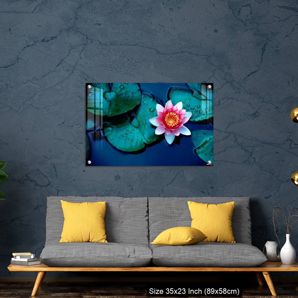 OMGs Acrylic Wall Decor – Brightly colored water lily floating on a stil pond - Image 14