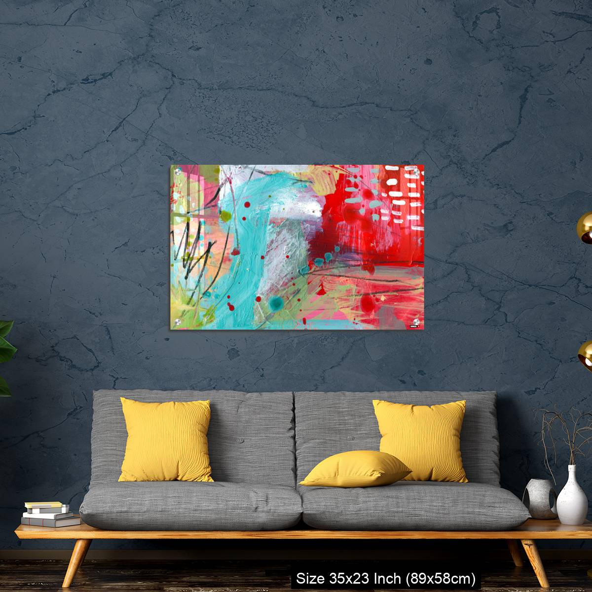 OMGs Acrylic Wall Decor – Detail of modern abstract mixed media art - Image 14
