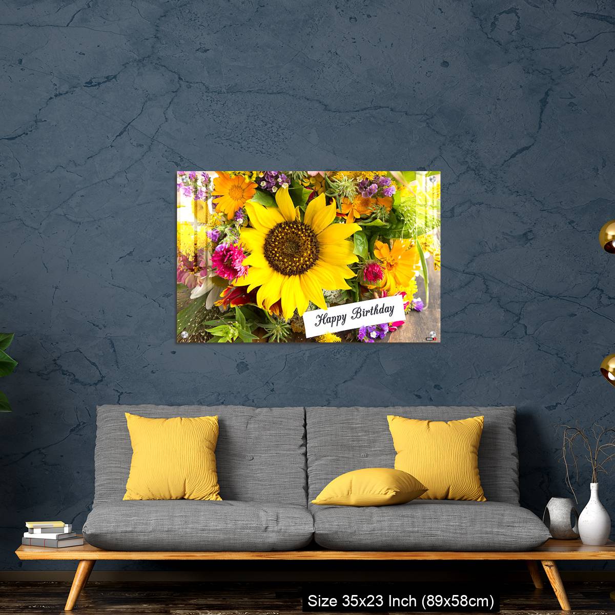 OMGs Acrylic Wall Decor – Happy Birthday Card with Bouquet of Summer Flowers - Image 14