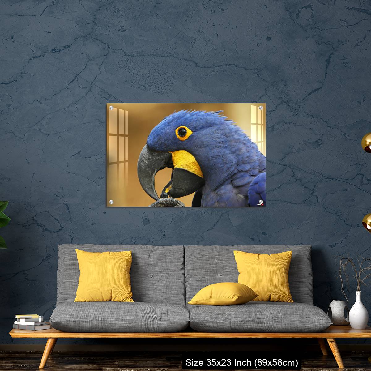OMGs Acrylic Wall Decor – Hyacinth Macaw, anodorhynchus hyacinthinus, portrait of Adult with open Beak - Image 14