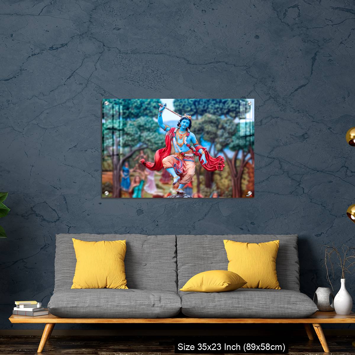 OMGs Acrylic Wall Decor – India, Vrindavan, Dancing Krishna - Image 14