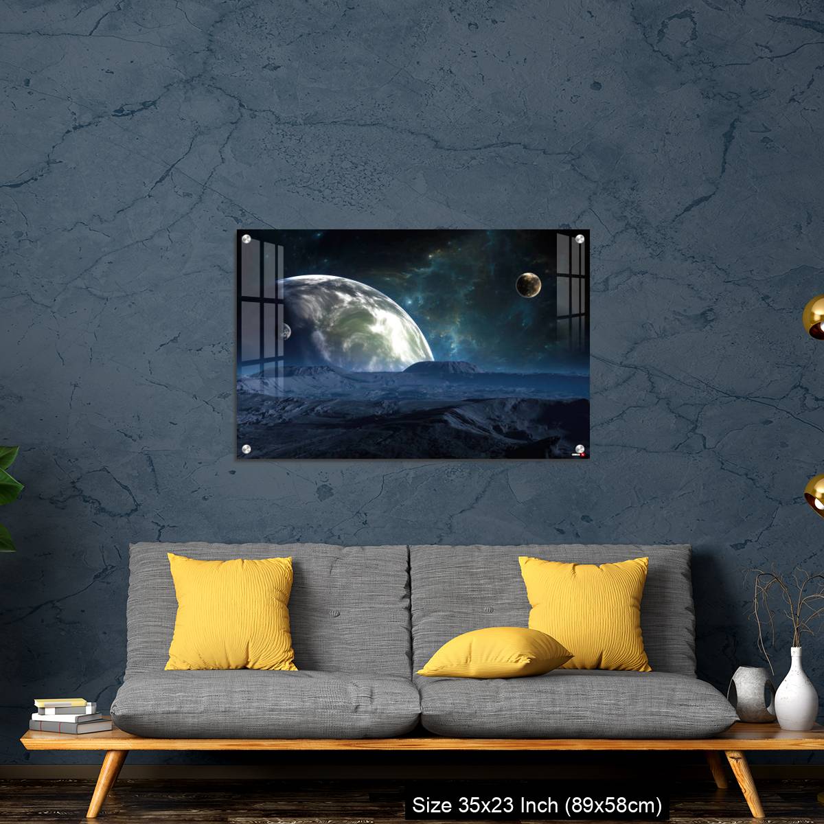 OMGs Acrylic Wall Decor – New Exoplanet or Extrasolar planet with atmosphere and moon - Image 14