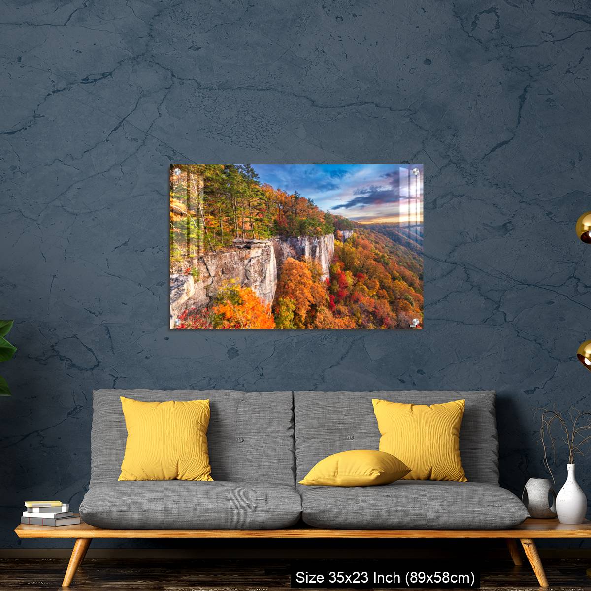 OMGs Acrylic Wall Decor – New River Gorge, West Virgnia, USA autumn morning - Image 14