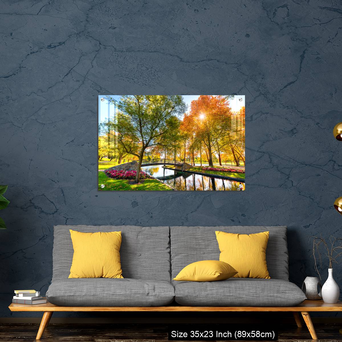 OMGs Acrylic Wall Decor – Rymill Park with bridge over the pond in Adelaide city - Image 14