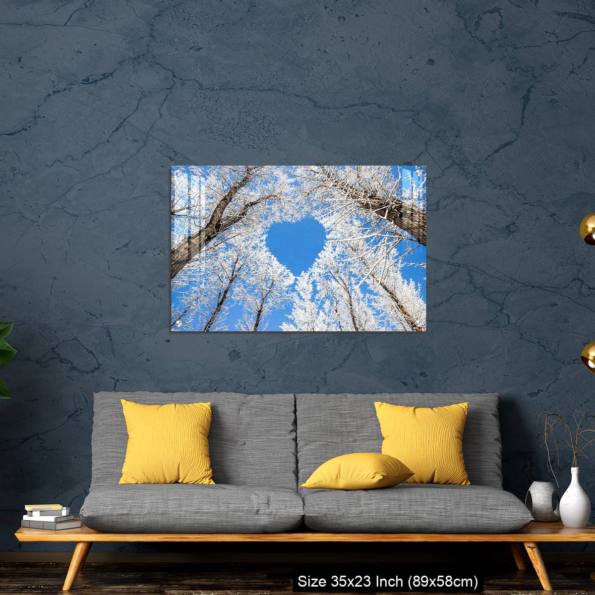 OMGs Acrylic Wall Decor – Winter landscape,branches form a heart-shaped pattern - Image 14