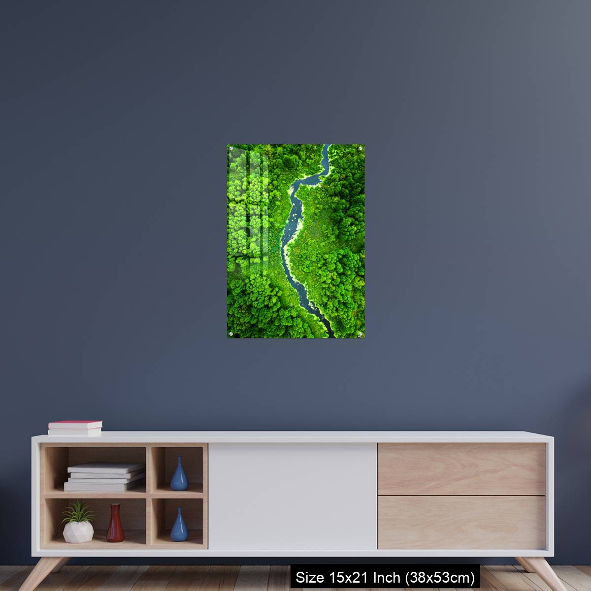 OMGs Acrylic Wall Decor – Top view of green algae on river in spring, Poland - Image 15