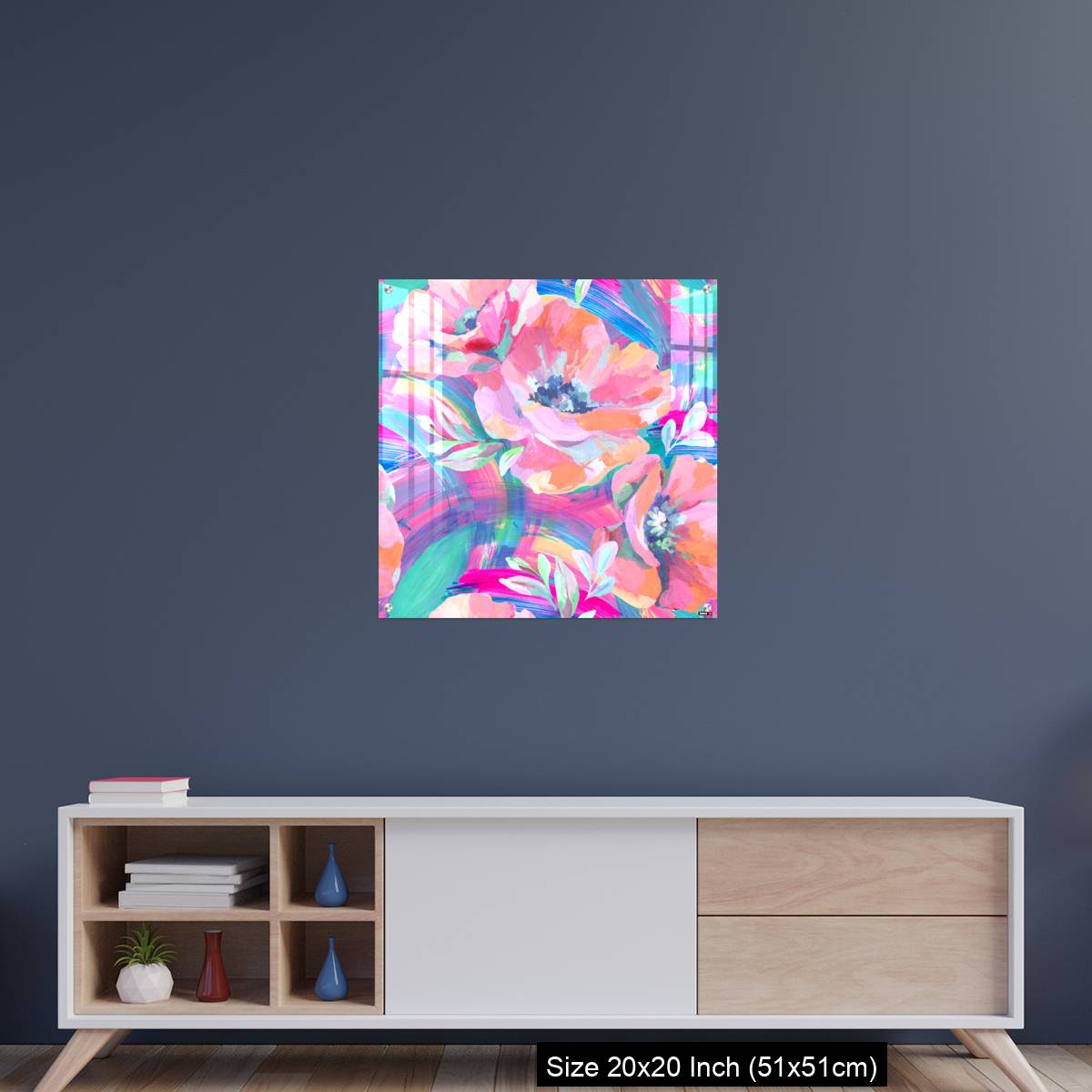 OMGs Acrylic Wall Decor – Acrylic flowers, leaves, paint smears seamless pattern. - Image 15