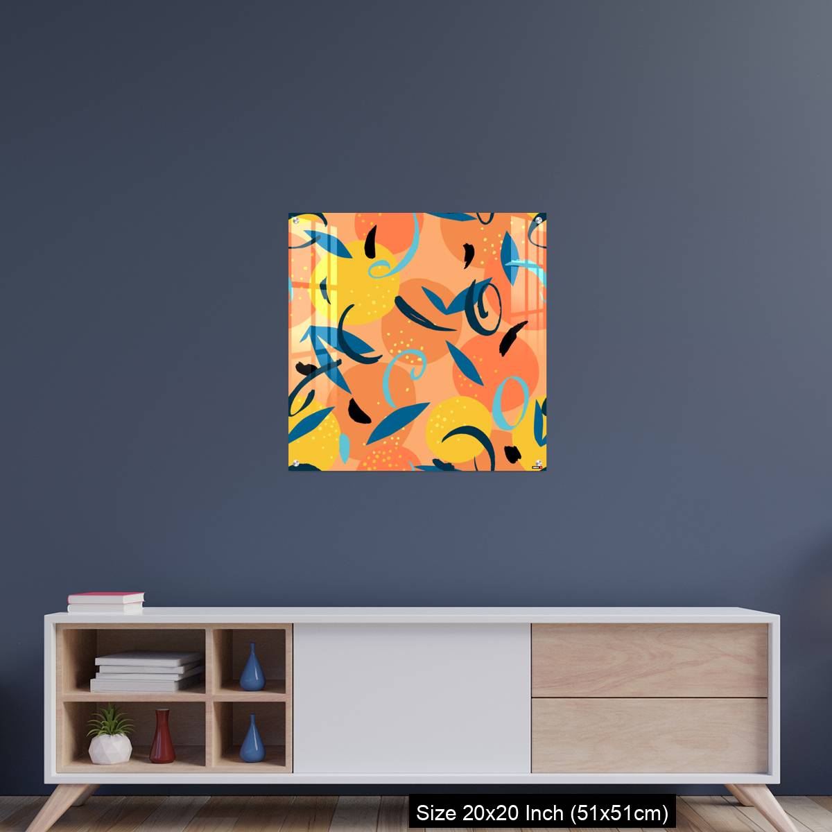 OMGs Acrylic Wall Decor – Floral Fruit seamless pattern made of oranges with leaves - Image 15