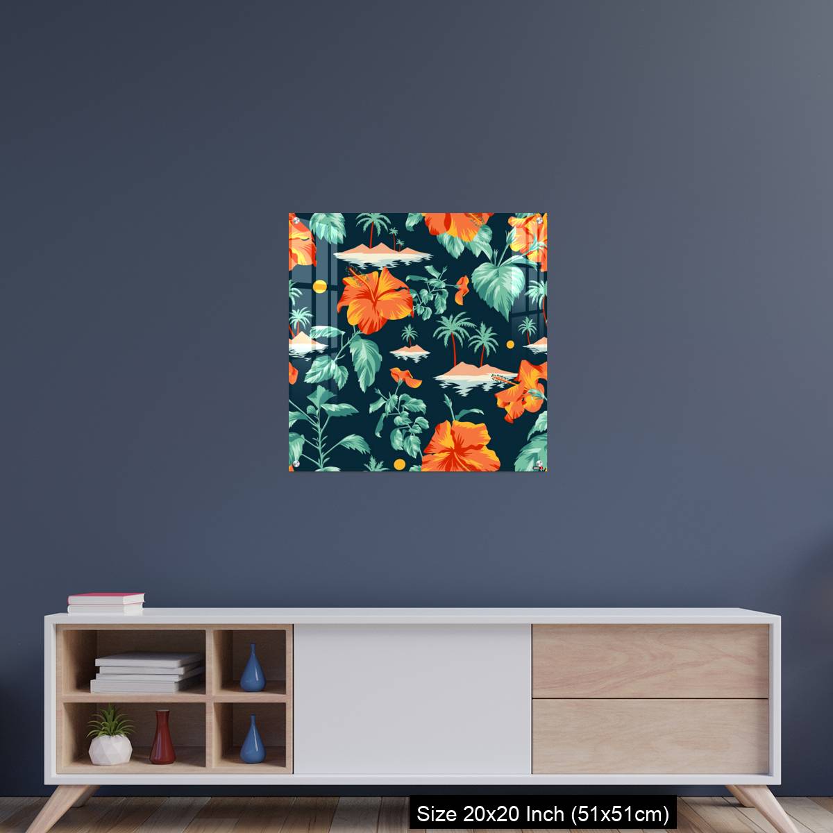 OMGs Acrylic Wall Decor – Floral seamless pattern with Chinese Hibiscus rose flowers. - Image 15