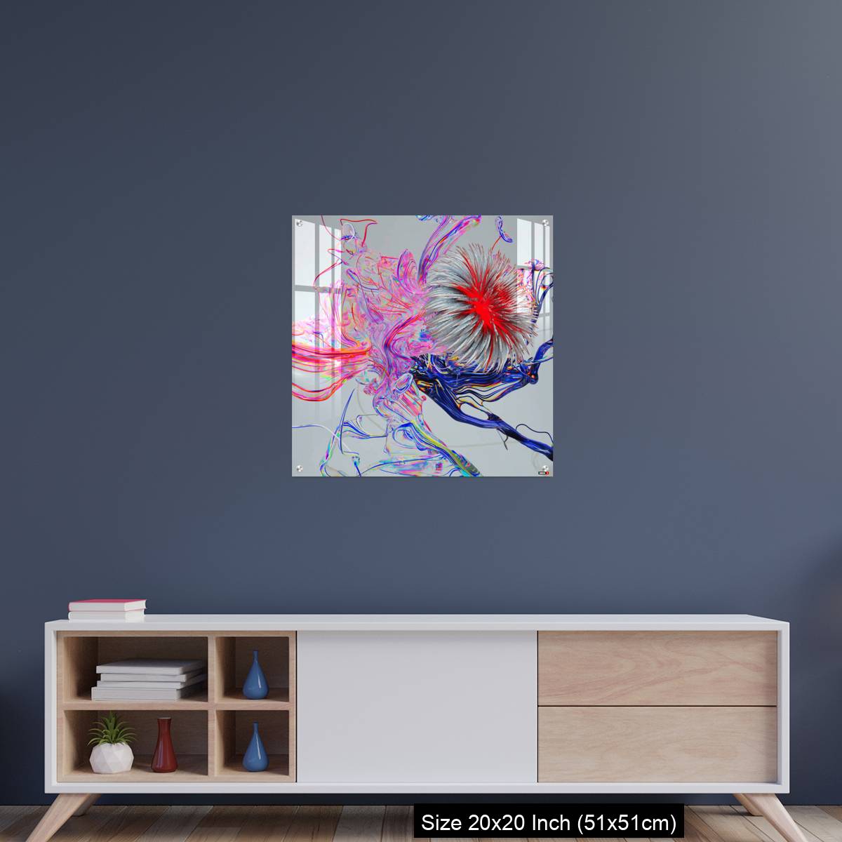 OMGs Acrylic Wall Decor – Flower abstract 3D color wired glass  background - Image 15