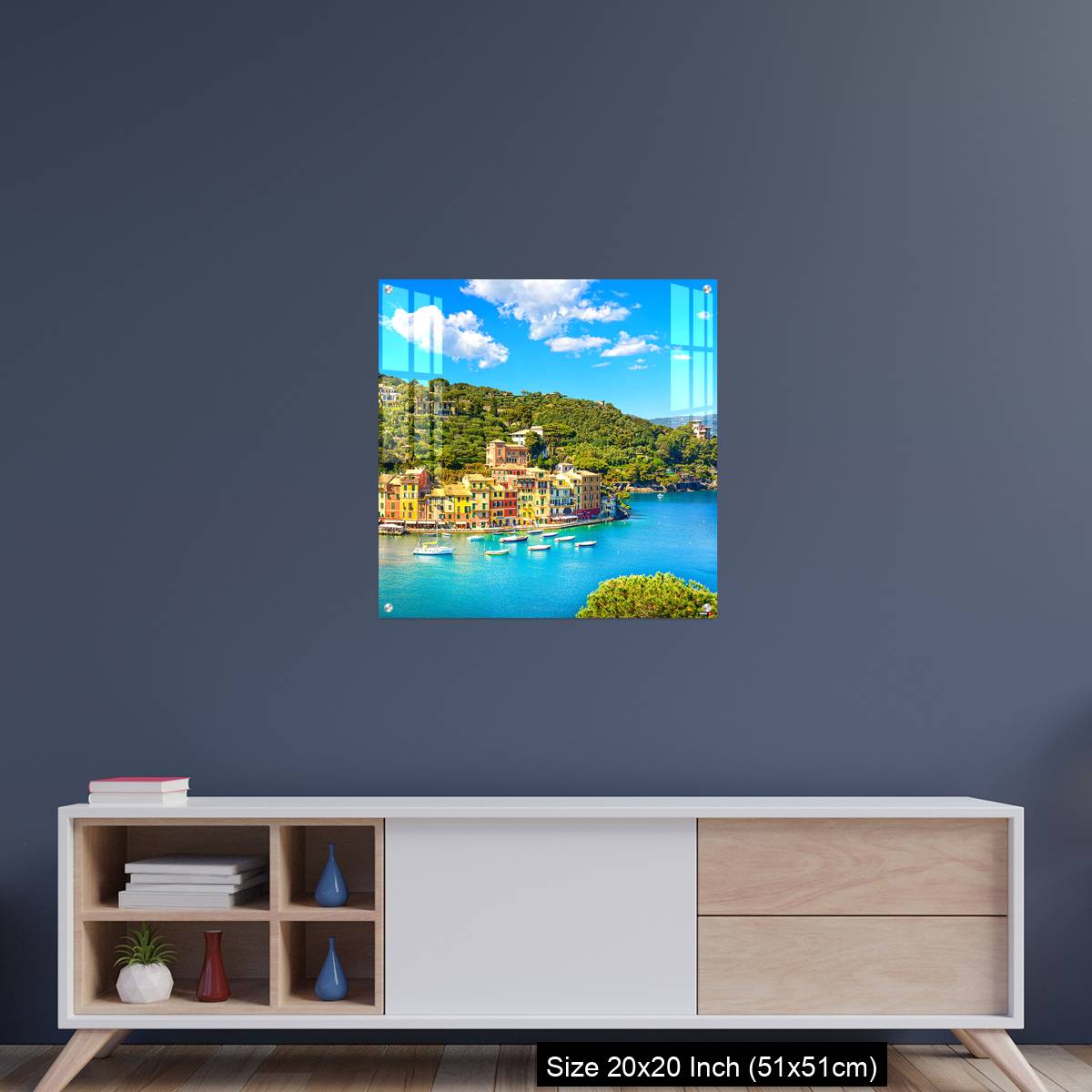 OMGs Acrylic Wall Decor – Portofino luxury village landmark, panoramic aerial view. - Image 15