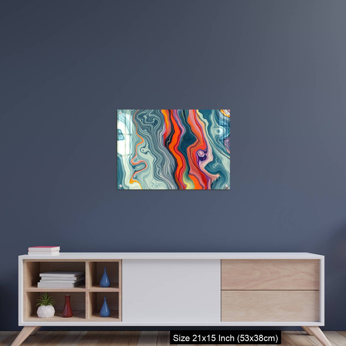 OMGs Acrylic Wall Decor – Abstract Marble Waves Acrylic Background. Gray Orange Marbling Texture. Agate Ripple Pattern. - Image 15