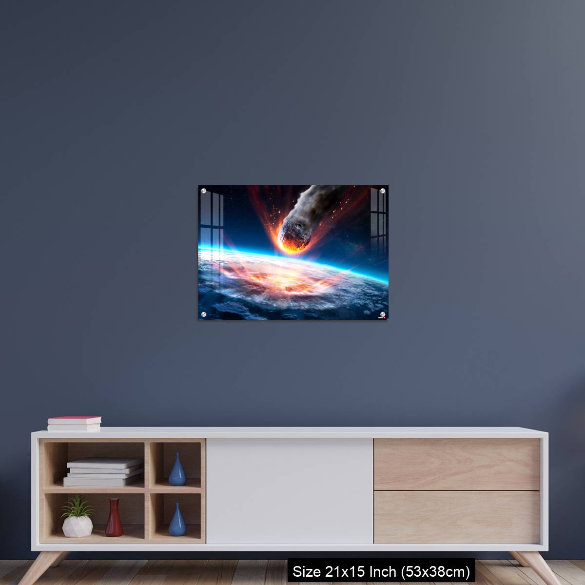 OMGs Acrylic Wall Decor – Asteroid Impact On Earth - Meteor In Collision With Planet - Image 15