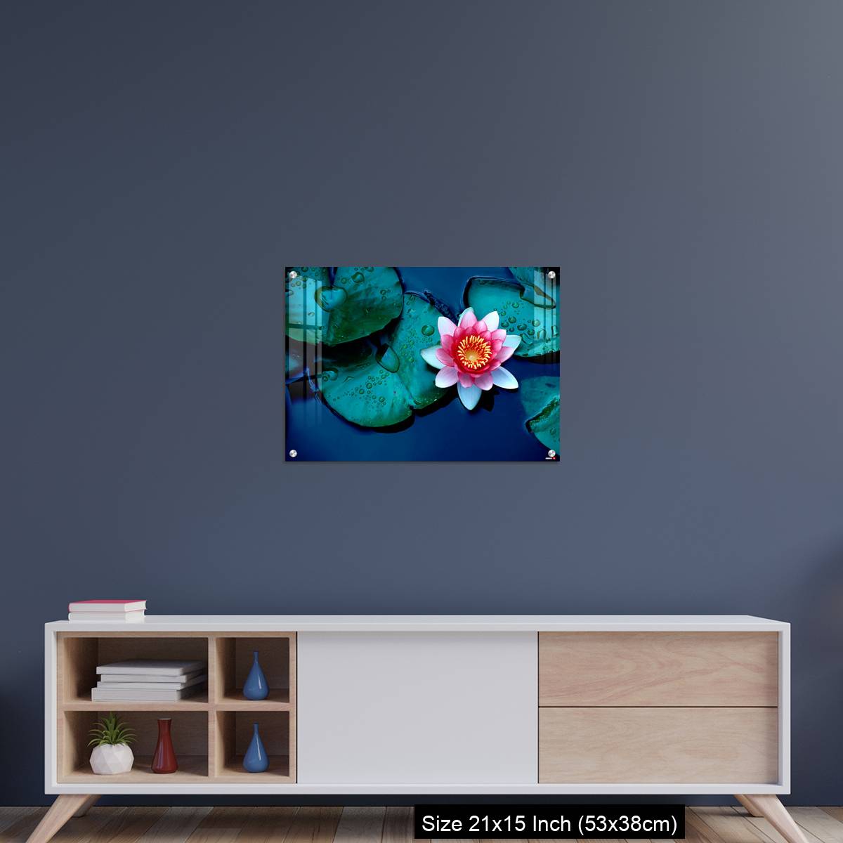 OMGs Acrylic Wall Decor – Brightly colored water lily floating on a stil pond - Image 15