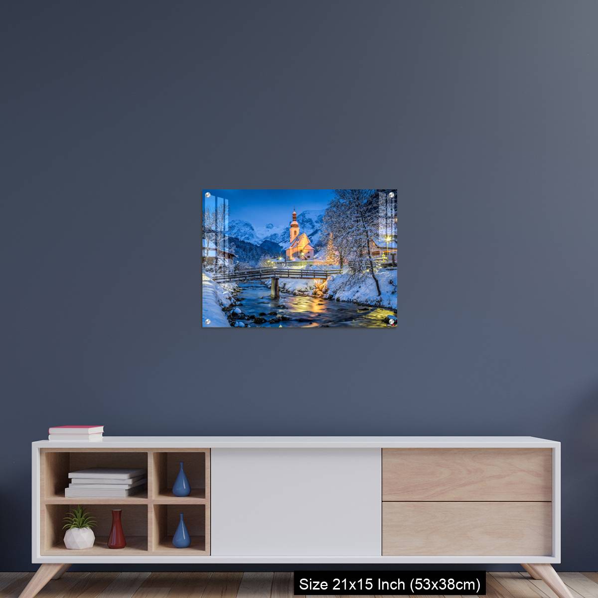 OMGs Acrylic Wall Decor – Church of Ramsau in winter twilight, Bavaria, Germany - Image 15