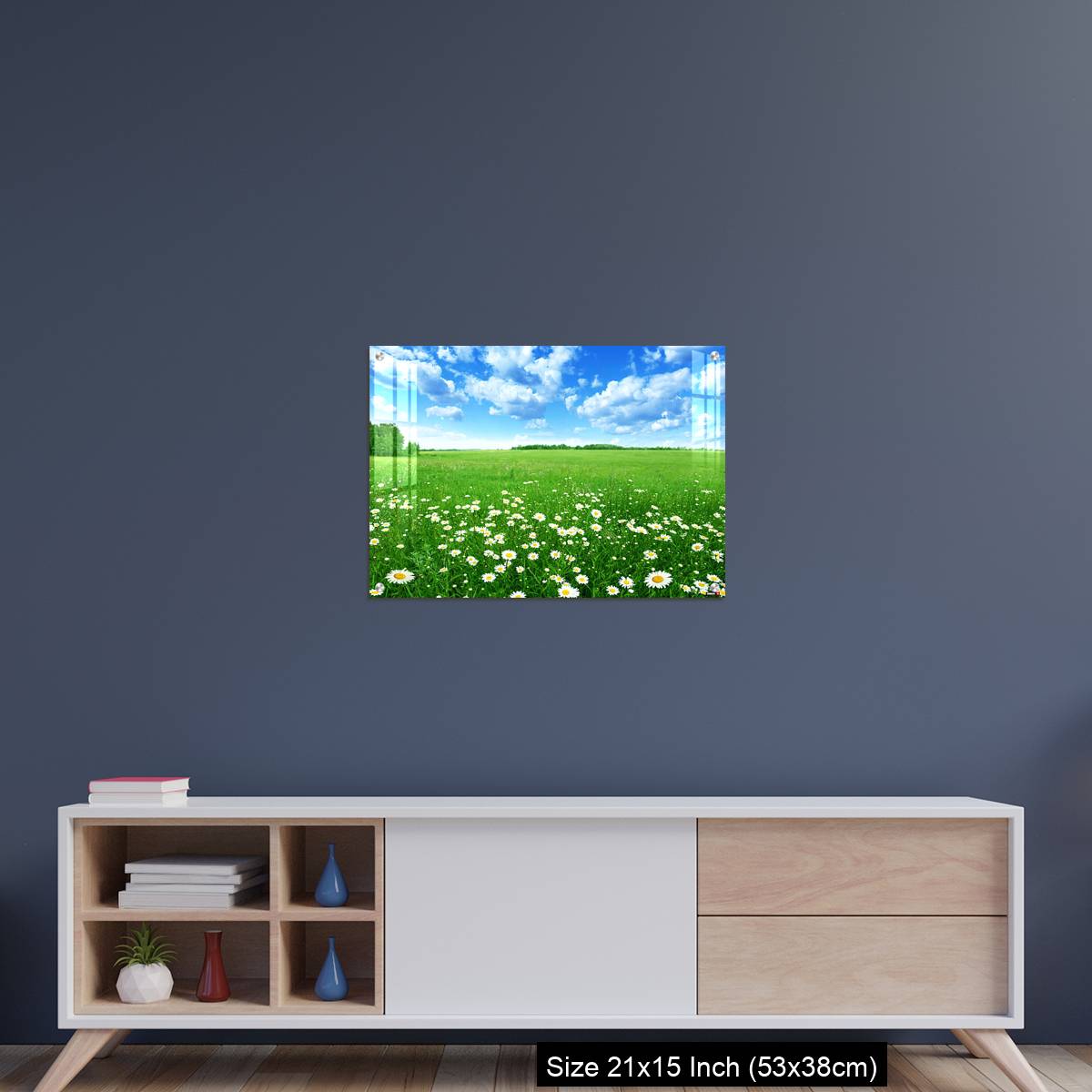 OMGs Acrylic Wall Decor – Field with white daisies under blue sky. - Image 15