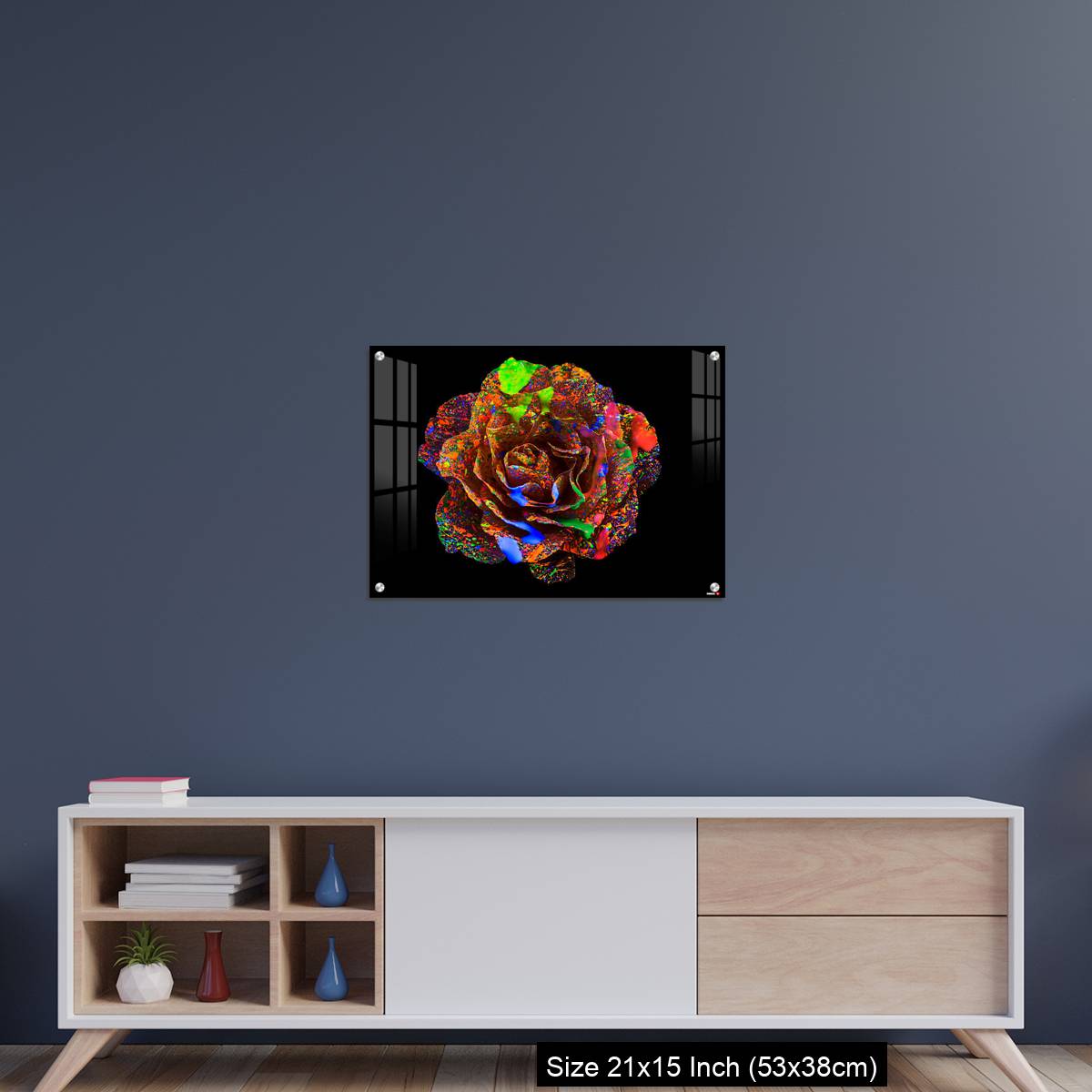 OMGs Acrylic Wall Decor – Flower on Color ink illuminating with black light - Image 15