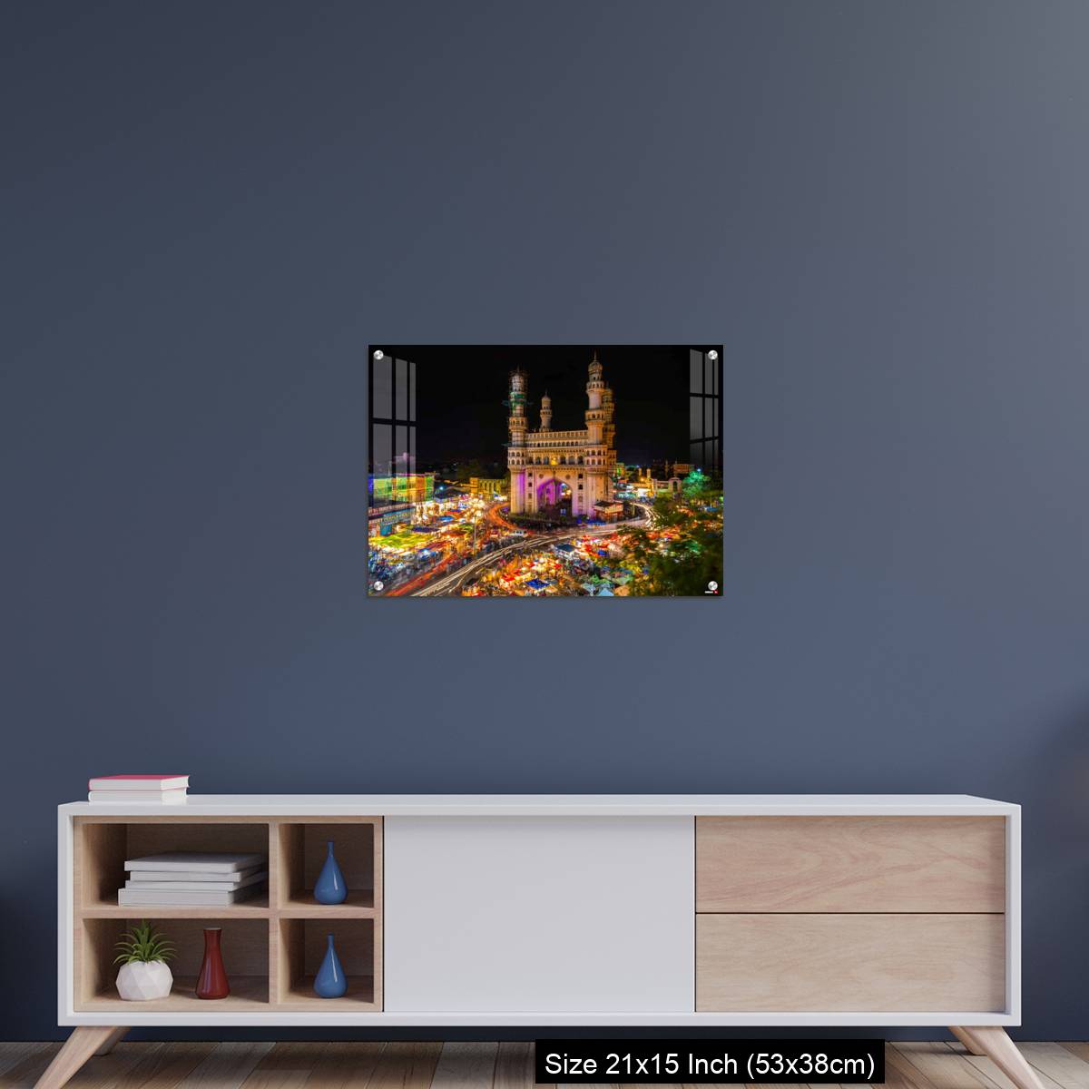 OMGs Acrylic Wall Decor – High Wide Angle View of Charminar in the Night - Image 15