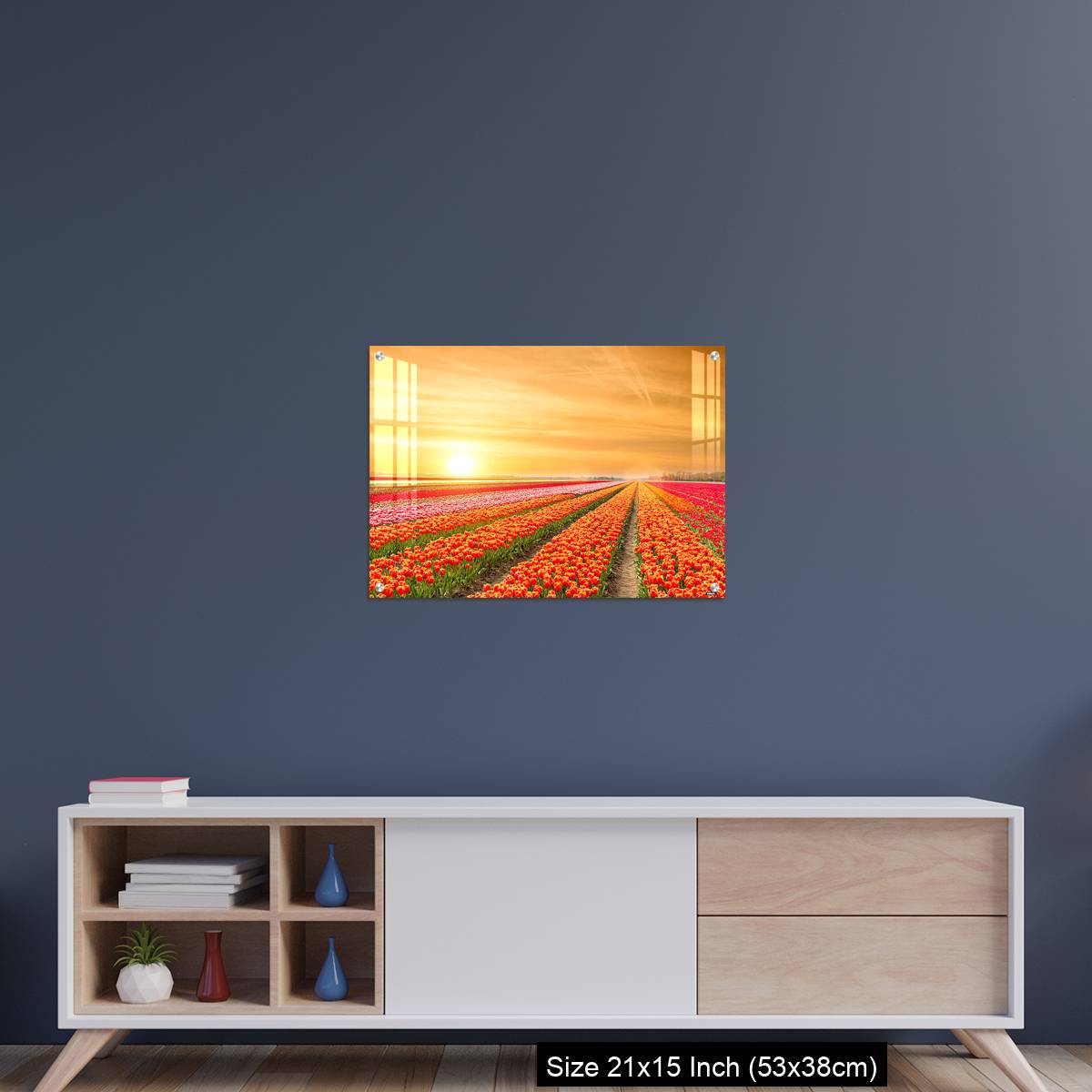 OMGs Acrylic Wall Decor – Landscape of Netherlands tulips with sunlight in Netherlands. - Image 15