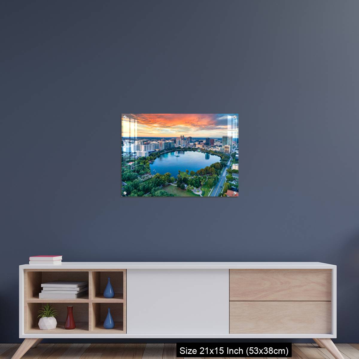 OMGs Acrylic Wall Decor – Orlando, Florida, USA Downtown Drone Skyline Aerial - Image 15