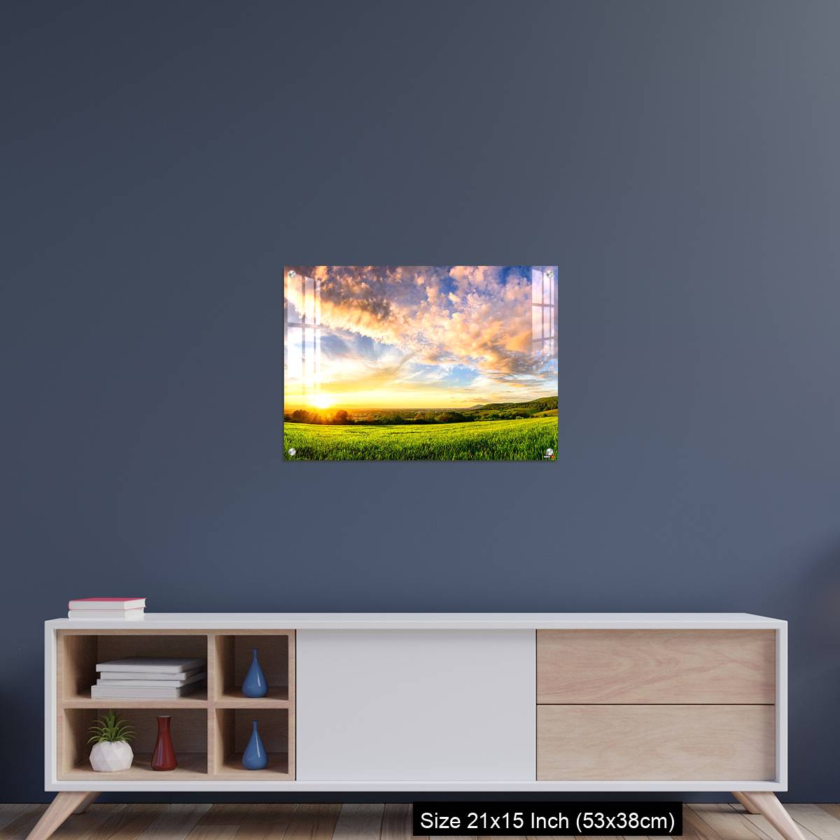 OMGs Acrylic Wall Decor – Panorama of colourful sunset on a green meadow - Image 15