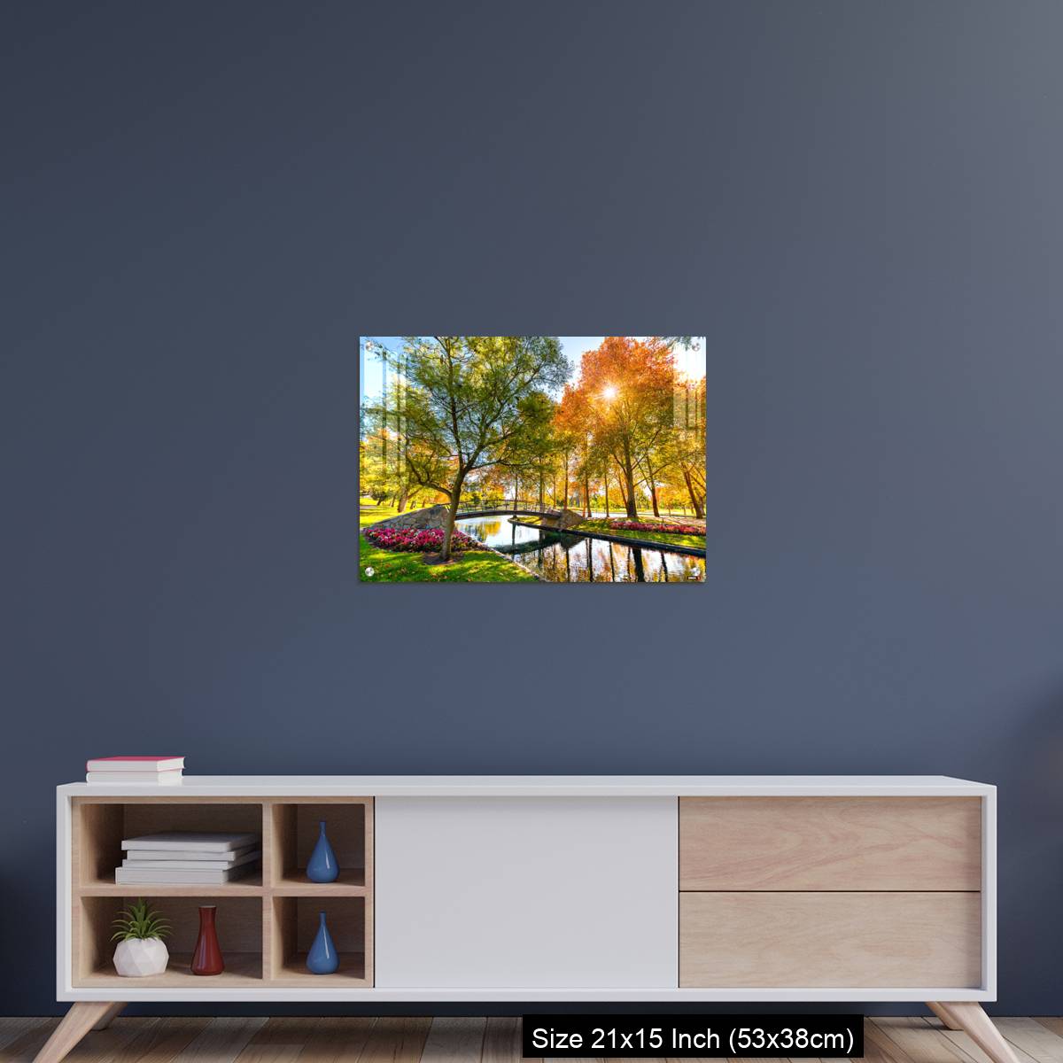 OMGs Acrylic Wall Decor – Rymill Park with bridge over the pond in Adelaide city - Image 15