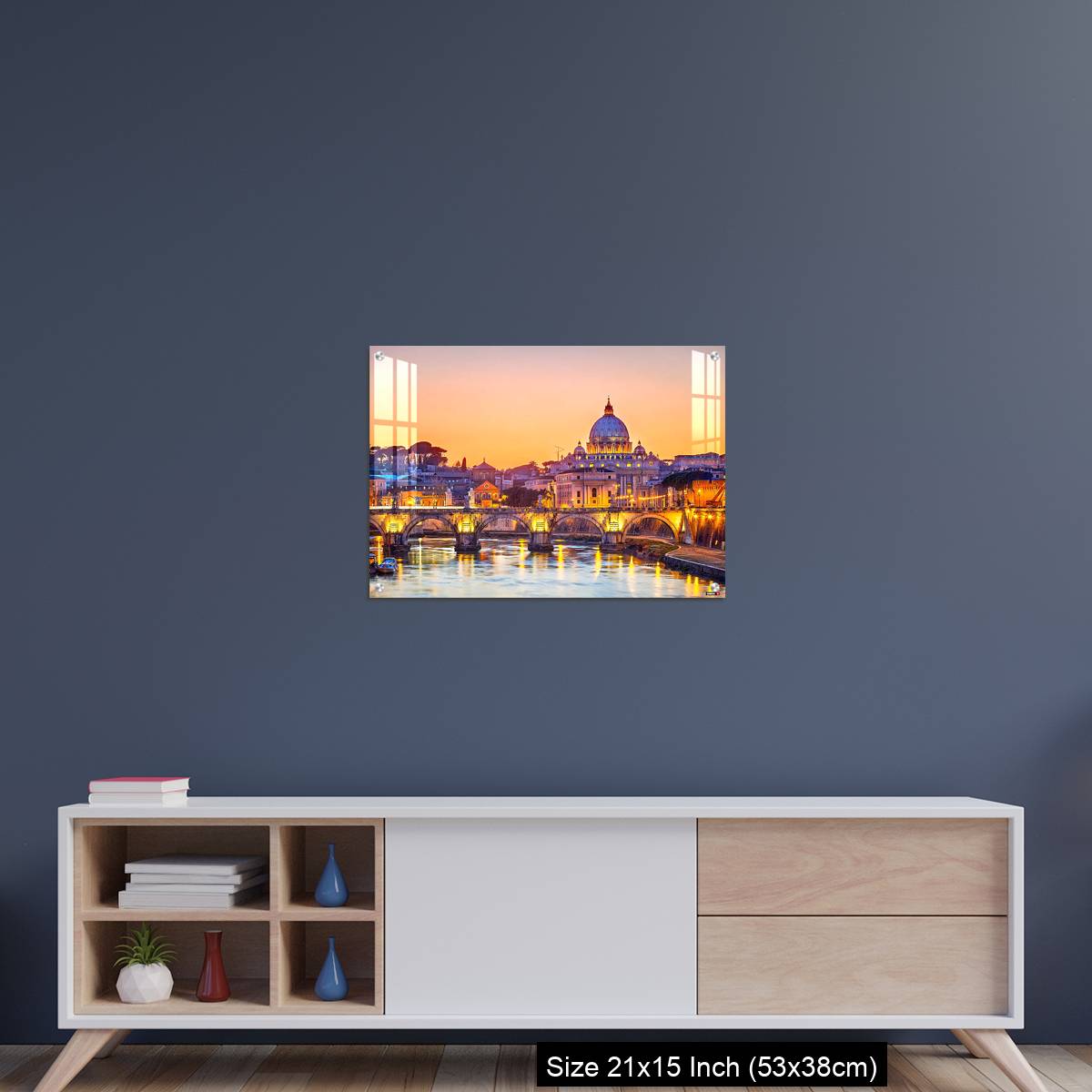 OMGs Acrylic Wall Decor – View on Tiber and St. Peter's cathedral at night, Rome - Image 15
