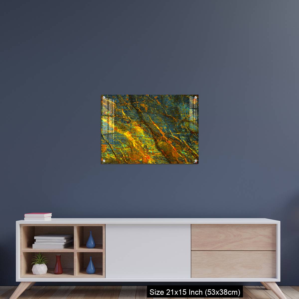 OMGs Acrylic Wall Decor – Yellow orange blue abstract grunge background - Image 15