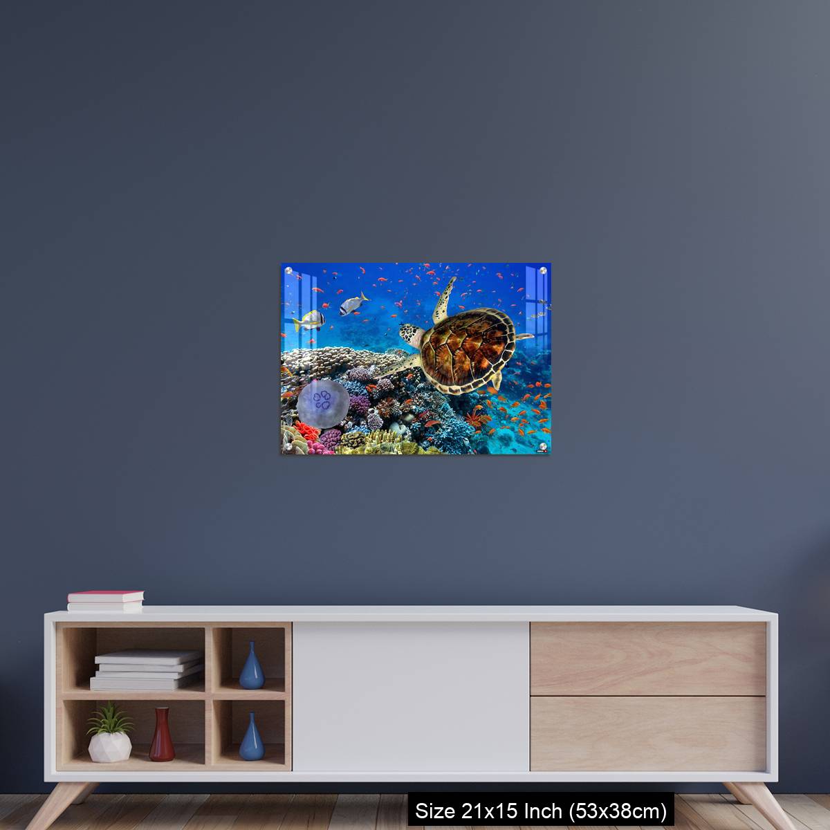 OMGs Acrylic Wall Decor – colorful coral reef with many fishes and sea turtle - Image 15