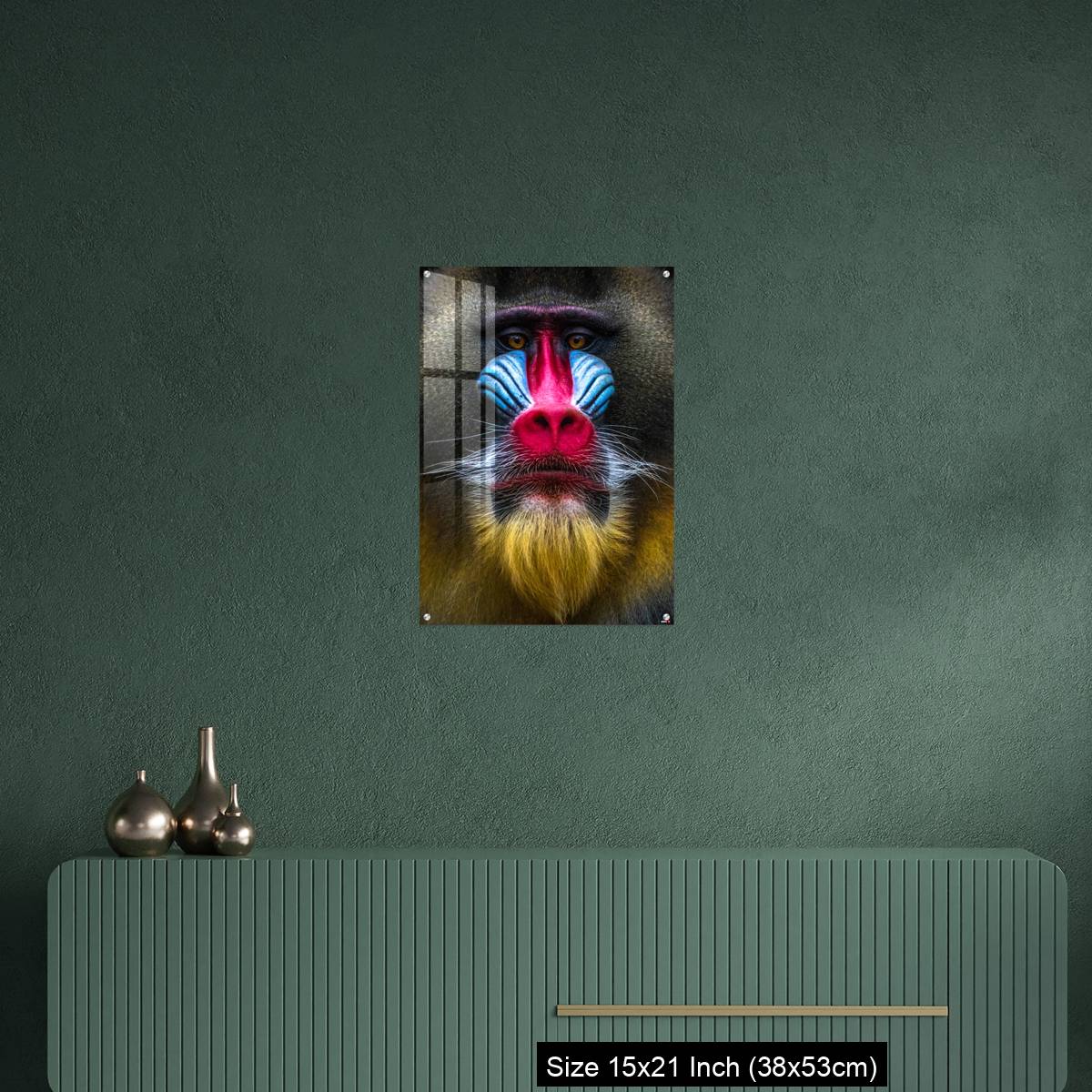 OMGs Acrylic Wall Decor – Full colors rainbow of mandrill monkey face - Image 16