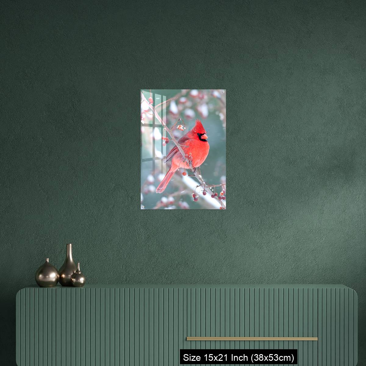 OMGs Acrylic Wall Decor – Northern Cardinal and light snow in winter - Image 16